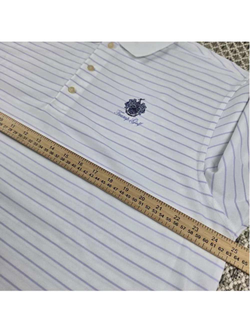 Greg Norman TRUMP NATIONAL DORAL Gray Striped Golf Polo Shirt Mens XL - Picture 6 of 8